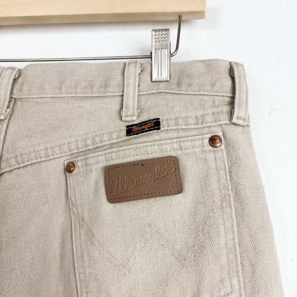 Vintage Wrangler Men’s Khaki Tan Straight Leg Jeans Sz 36x30 - Picture 6 of 9